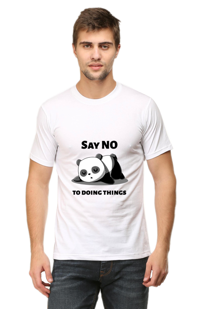 Regular Fit Classic Lazy Panda Say No To Ding Things Unisex T-shirt
