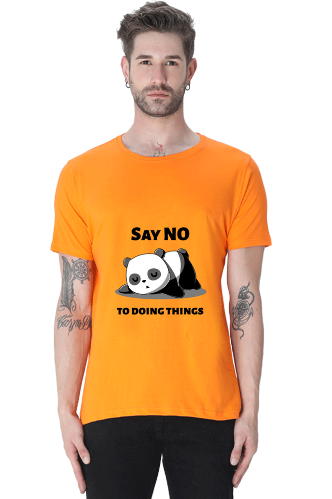 Regular Fit Classic Lazy Panda Say No To Ding Things Unisex T-shirt