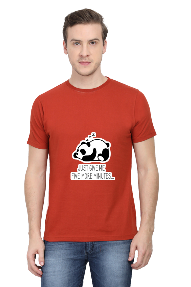 Regular Fit Classic Lazy Panda Five More Minutes Unisex T-shirt