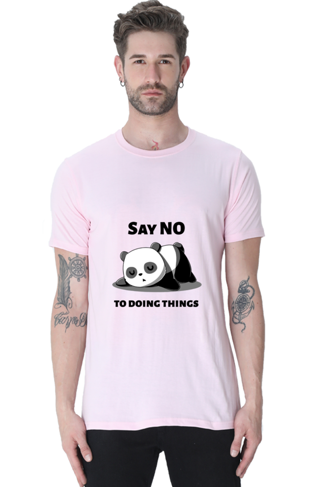 Regular Fit Classic Lazy Panda Say No To Ding Things Unisex T-shirt