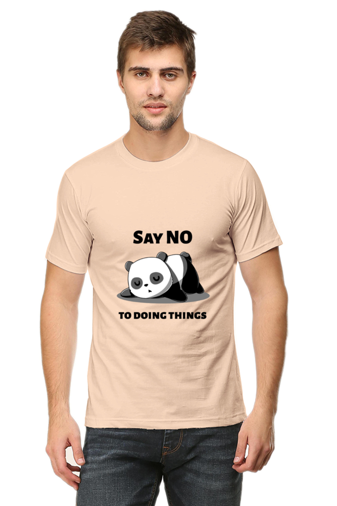 Regular Fit Classic Lazy Panda Say No To Ding Things Unisex T-shirt