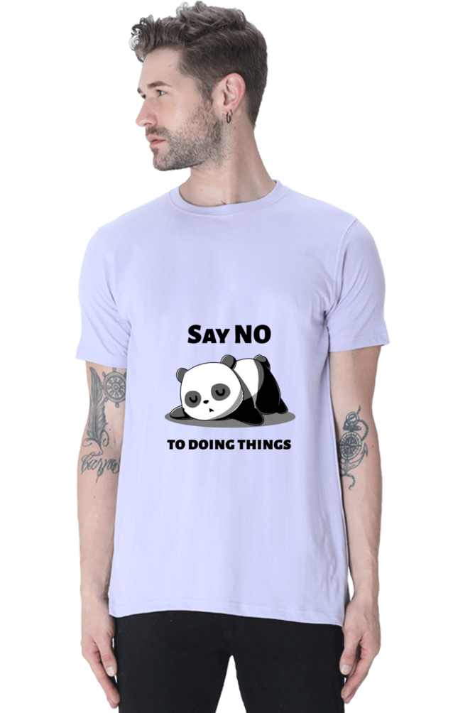 Regular Fit Classic Lazy Panda Say No To Ding Things Unisex T-shirt