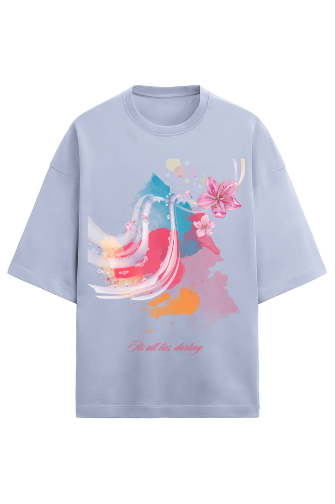 Premium Terry Oversized Floral Print T-shirt