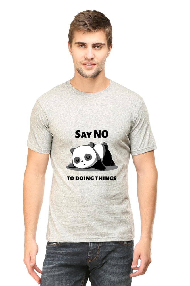 Regular Fit Classic Lazy Panda Say No To Ding Things Unisex T-shirt