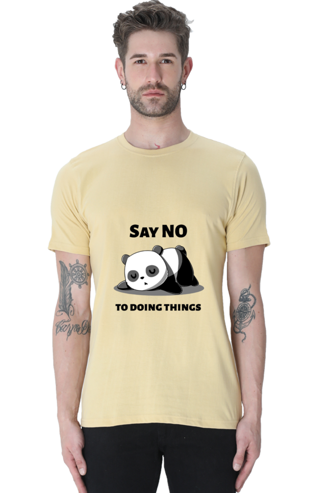 Regular Fit Classic Lazy Panda Say No To Ding Things Unisex T-shirt