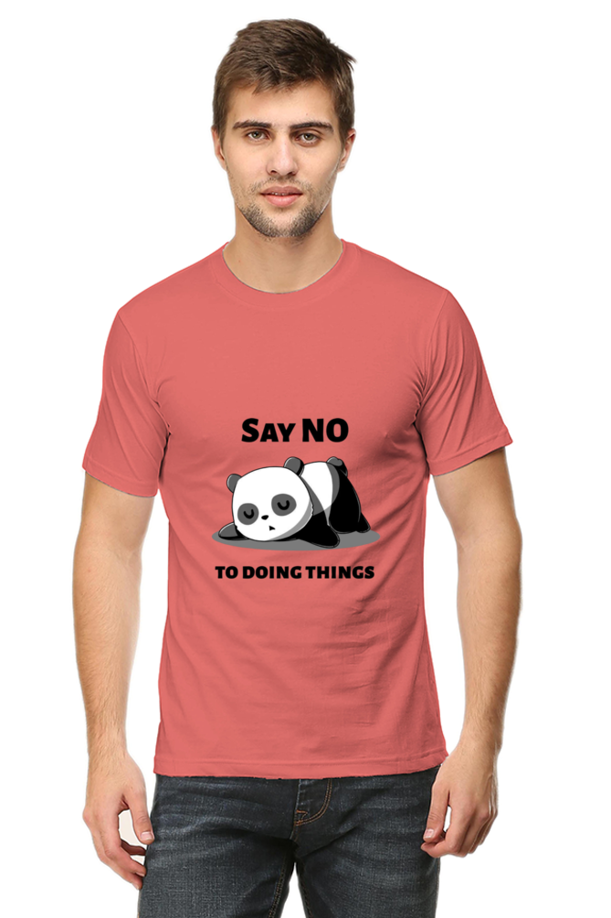 Regular Fit Classic Lazy Panda Say No To Ding Things Unisex T-shirt