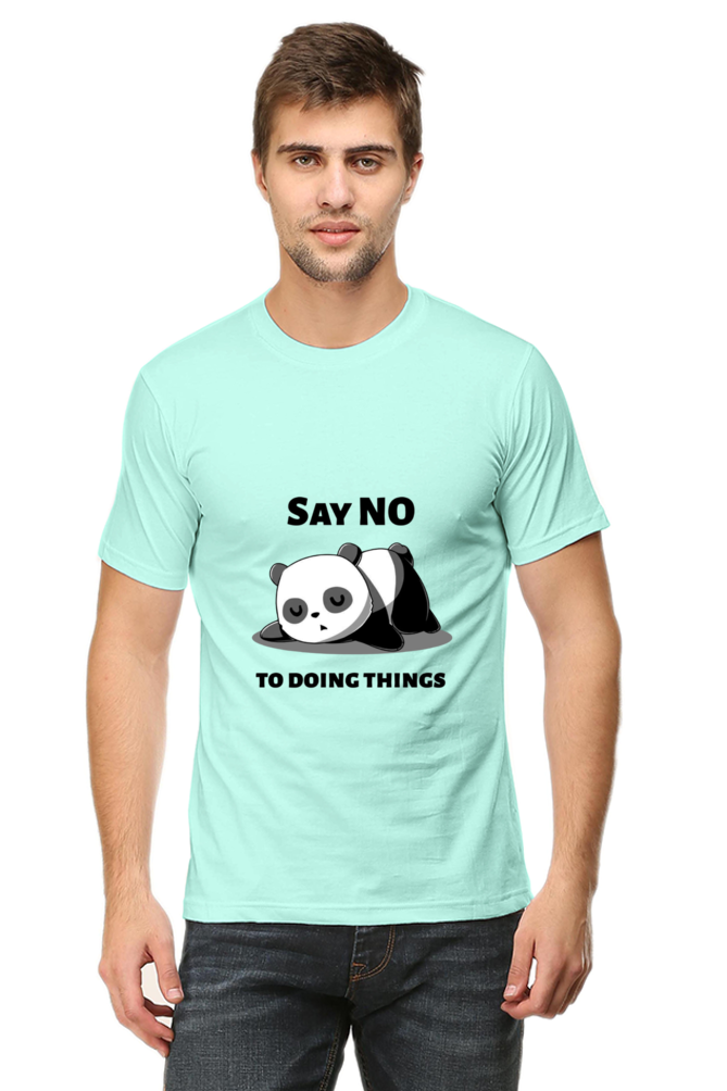 Regular Fit Classic Lazy Panda Say No To Ding Things Unisex T-shirt