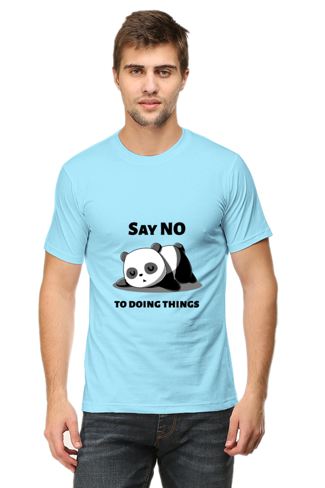 Regular Fit Classic Lazy Panda Say No To Ding Things Unisex T-shirt