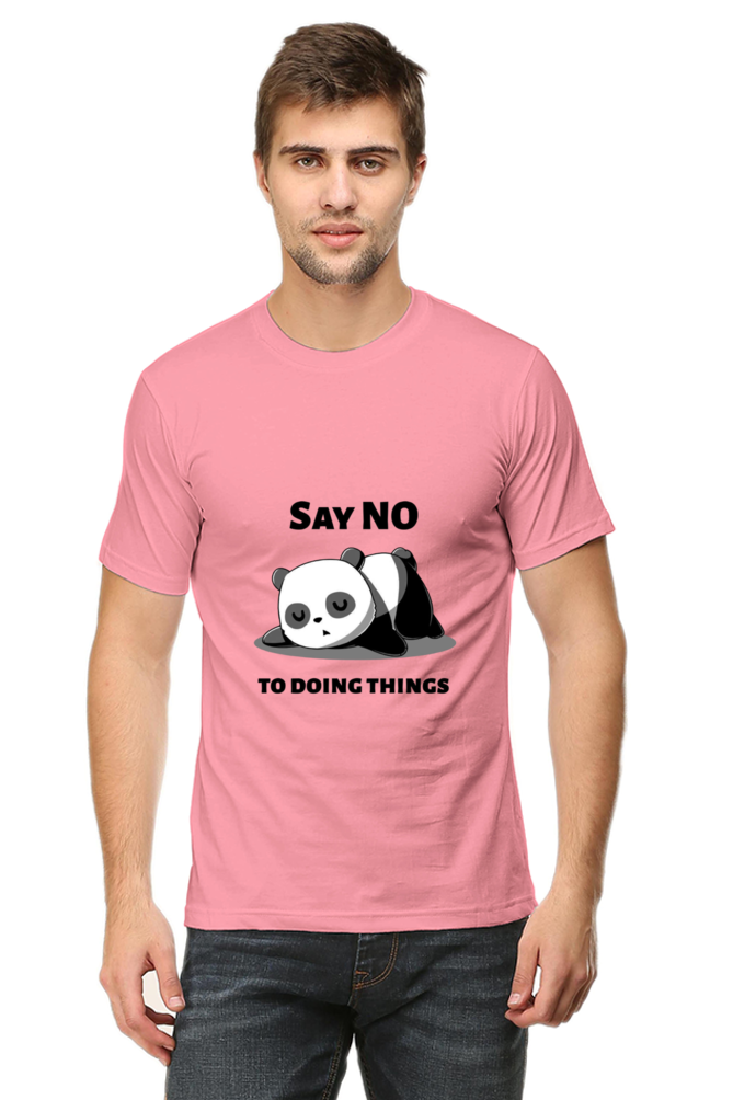 Regular Fit Classic Lazy Panda Say No To Ding Things Unisex T-shirt