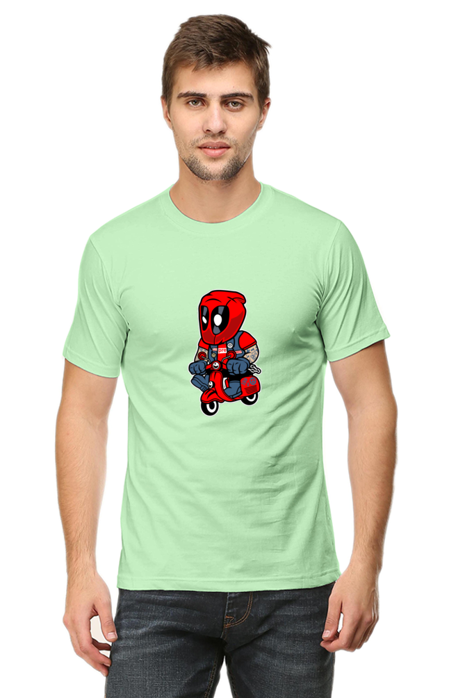 Regular Fit Classic Deadpool on a scooter T-Shirt