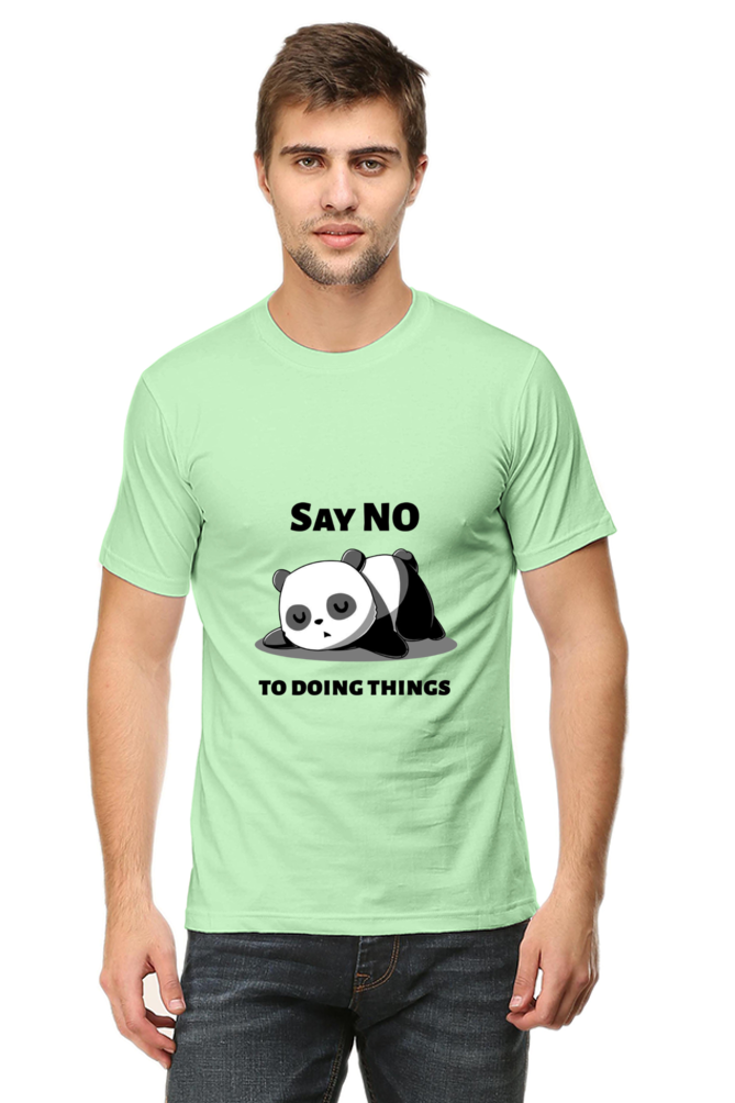 Regular Fit Classic Lazy Panda Say No To Ding Things Unisex T-shirt
