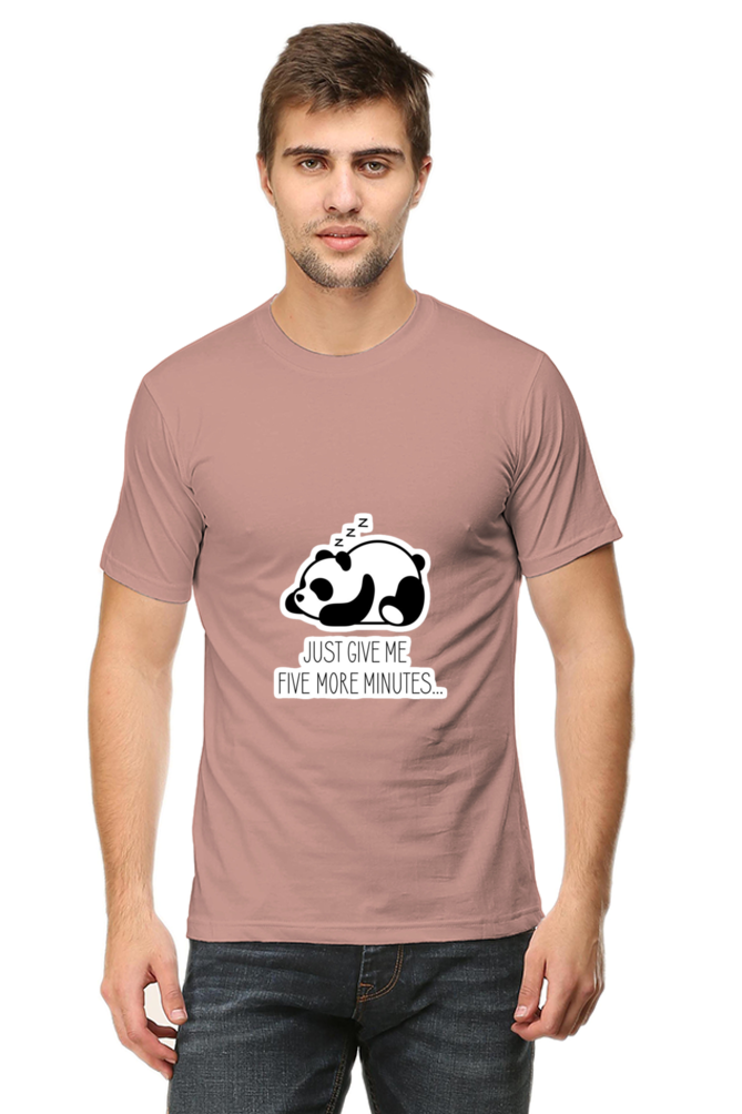 Regular Fit Classic Lazy Panda Five More Minutes Unisex T-shirt