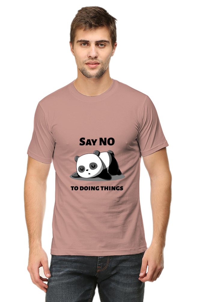 Regular Fit Classic Lazy Panda Say No To Ding Things Unisex T-shirt