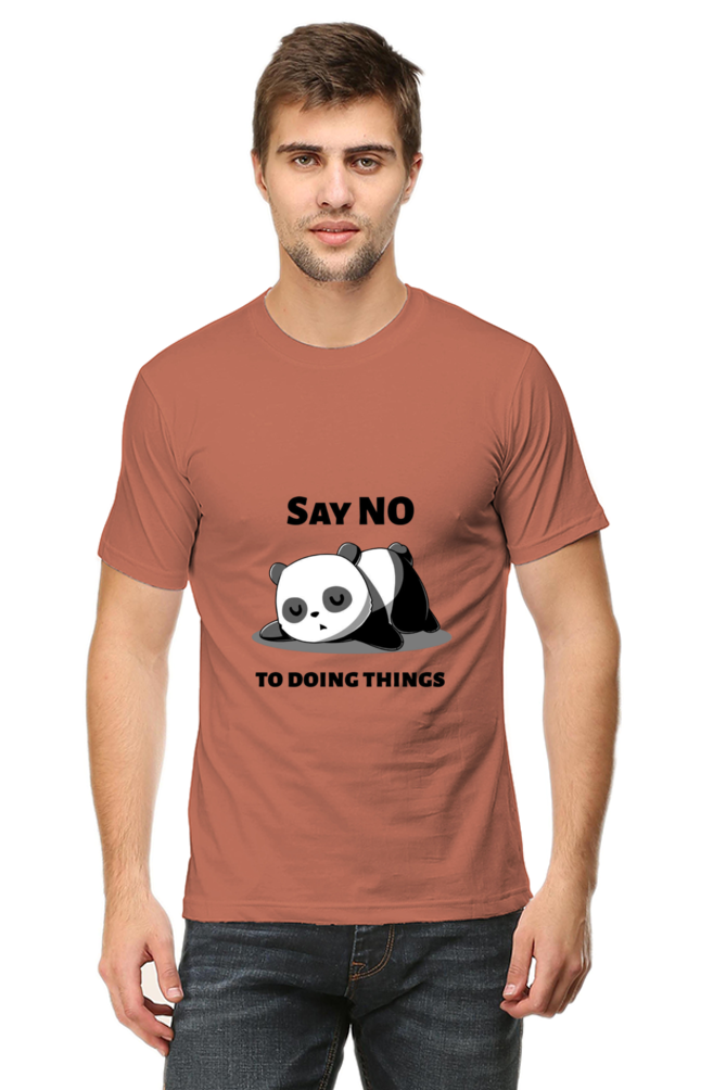 Regular Fit Classic Lazy Panda Say No To Ding Things Unisex T-shirt