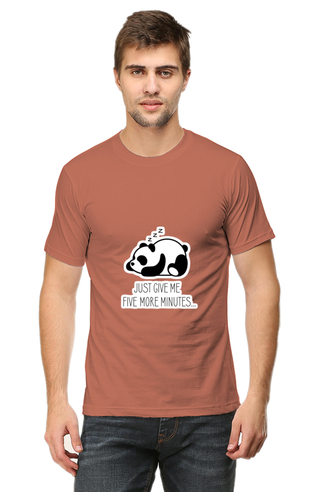 Regular Fit Classic Lazy Panda Five More Minutes Unisex T-shirt