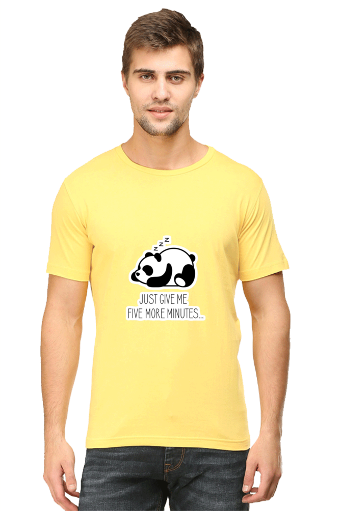 Regular Fit Classic Lazy Panda Five More Minutes Unisex T-shirt