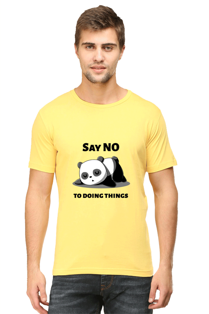 Regular Fit Classic Lazy Panda Say No To Ding Things Unisex T-shirt