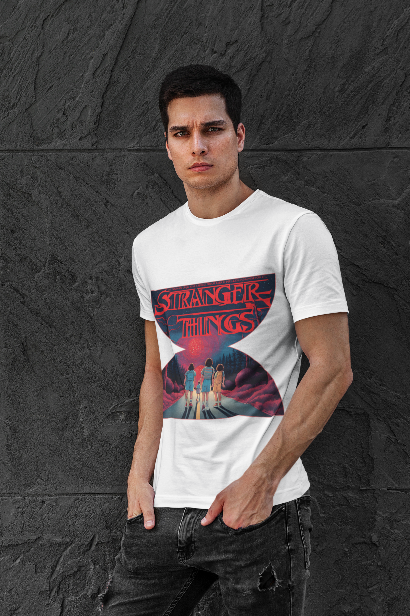Oversized Standard T-Shirt Stranger Things Hawkins