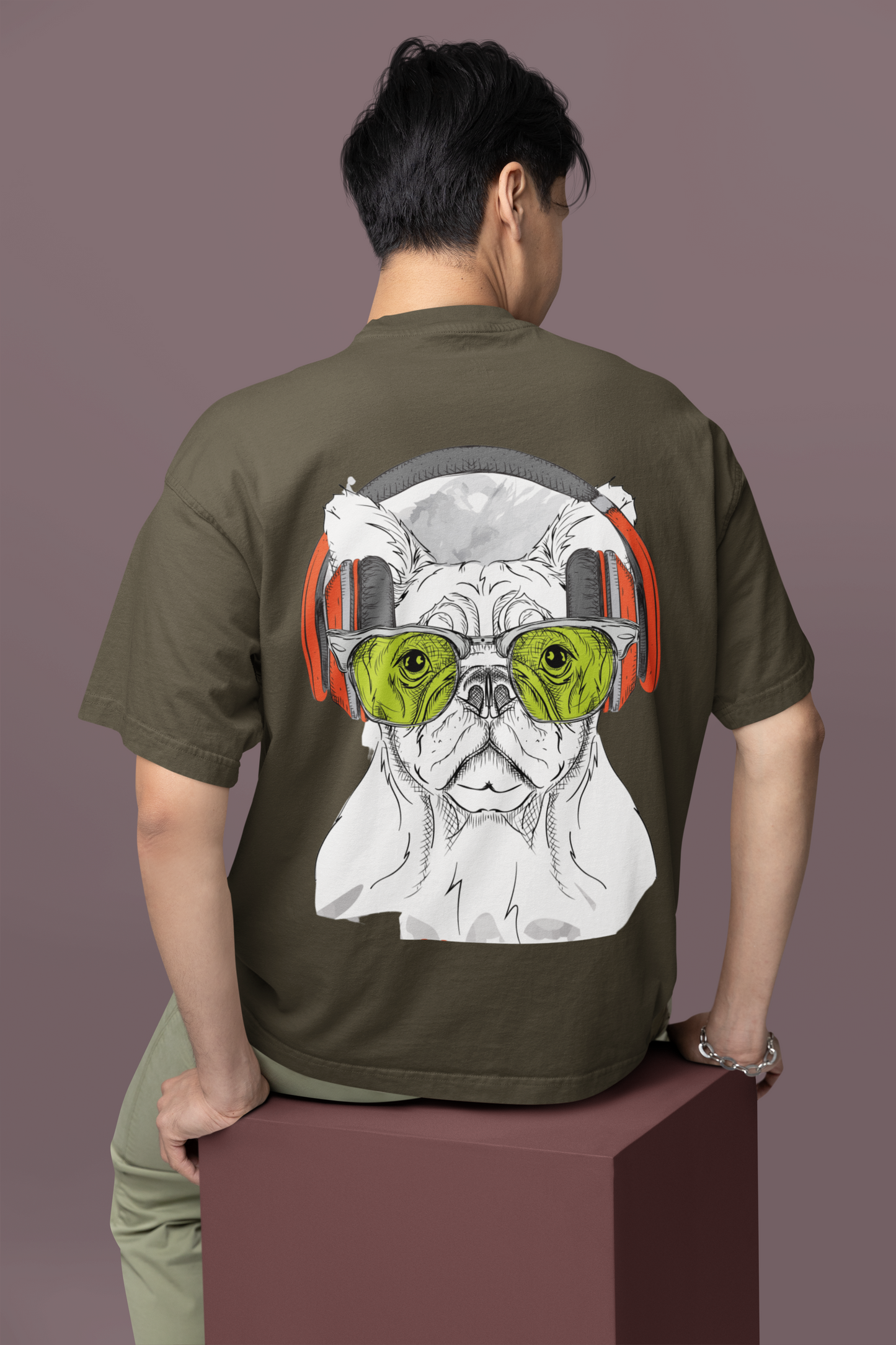 Oversized Classic Dog Print Unisex T-Shirt