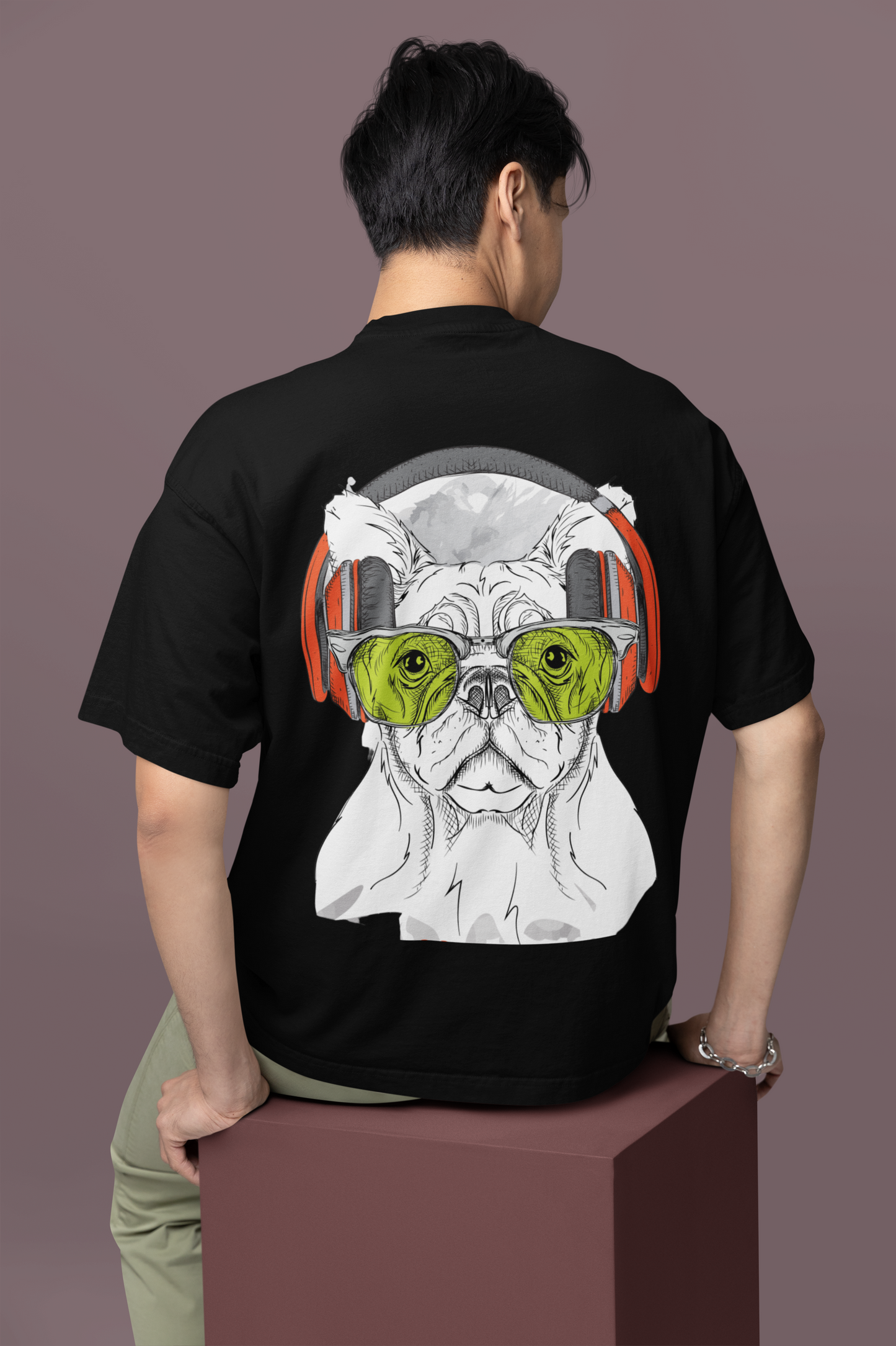 Oversized Classic Dog Print Unisex T-Shirt
