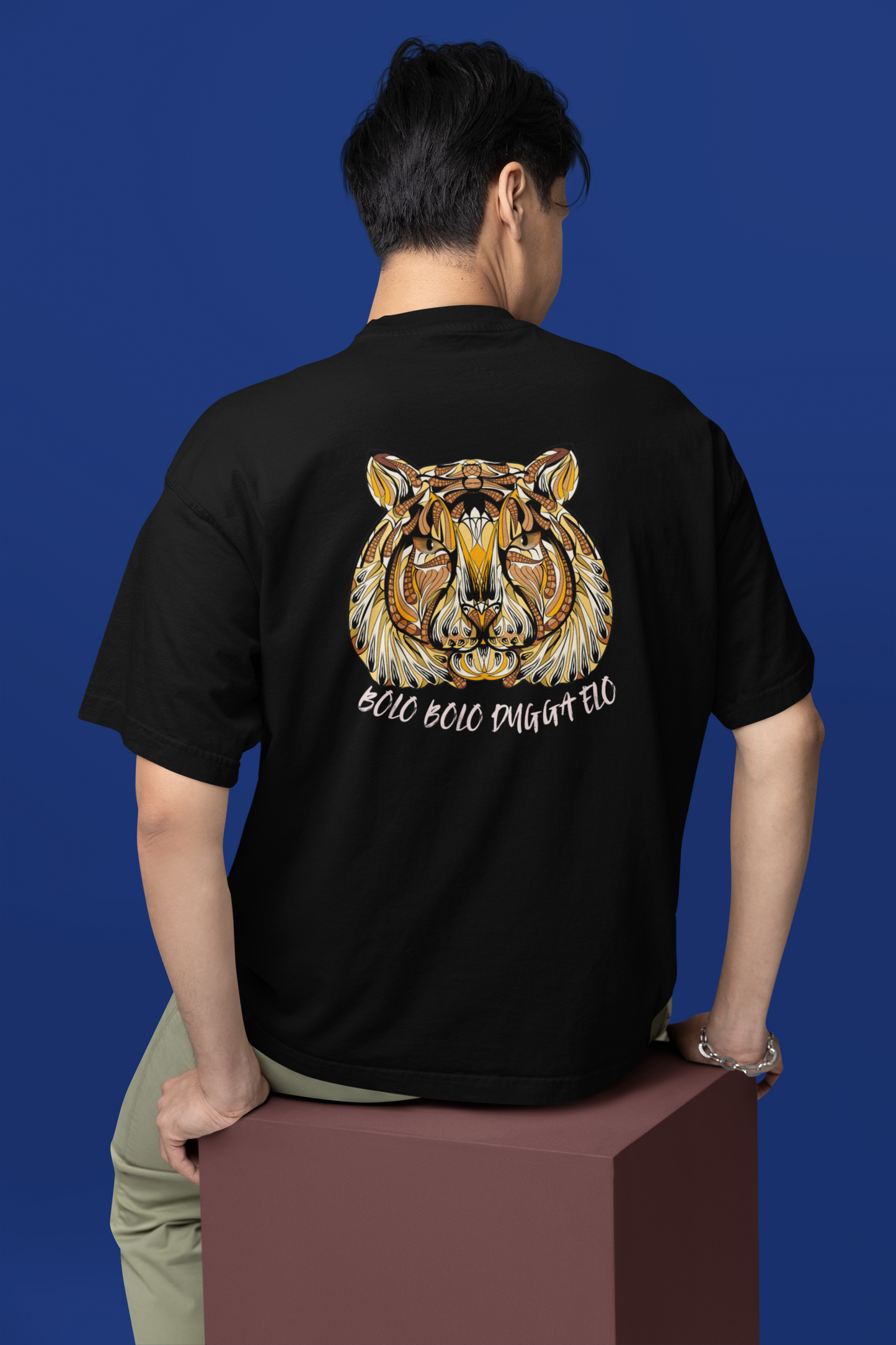 Oversized Classic Durga Maa Tiger Back-print Unisex T-Shirt
