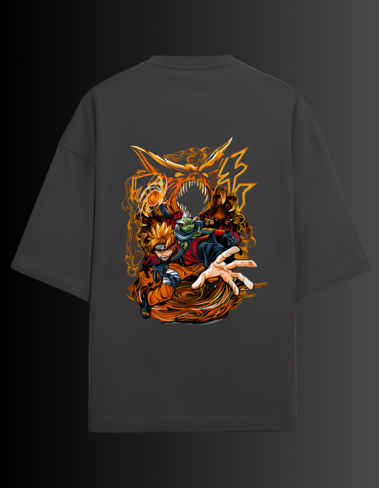 Premium Terry Oversized Naruto and Kurama Unisex T-Shirt