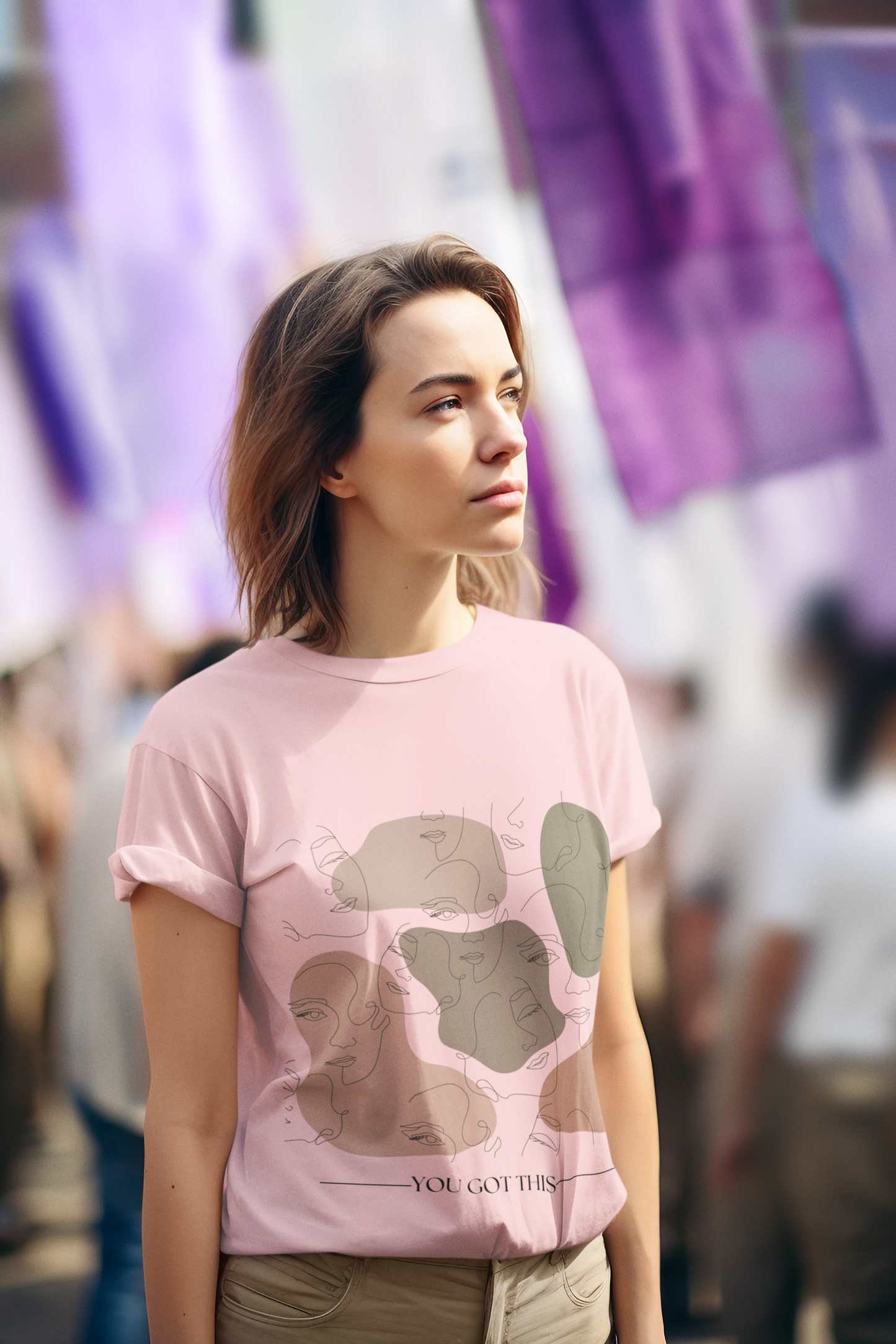 Premium Female Regular Fit Abstract Art T-shirt