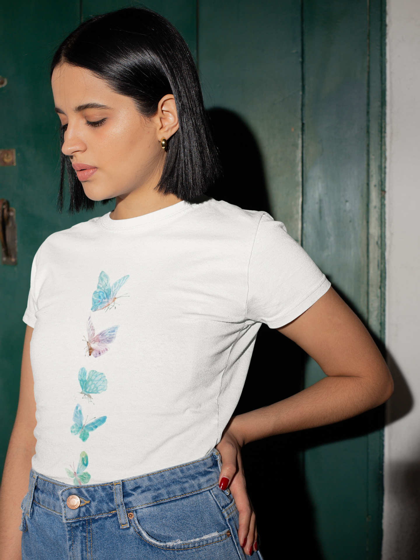 Premium Regular Fit Female Supima Butterfly T-Shirt