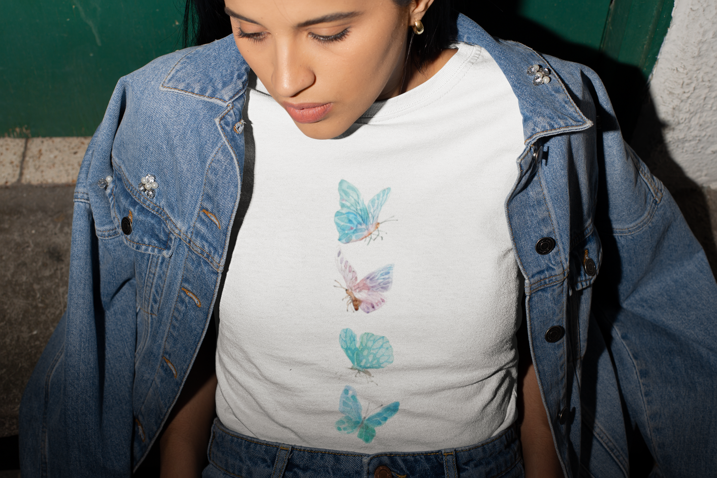 Premium Regular Fit Female Supima Butterfly T-Shirt