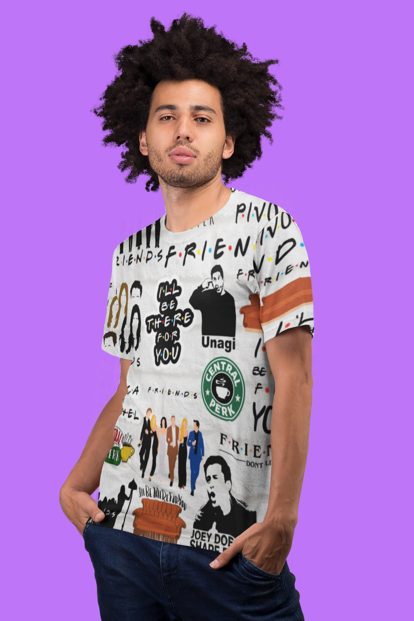 Oversized Unisex Gym Wear Friends T-Shirt