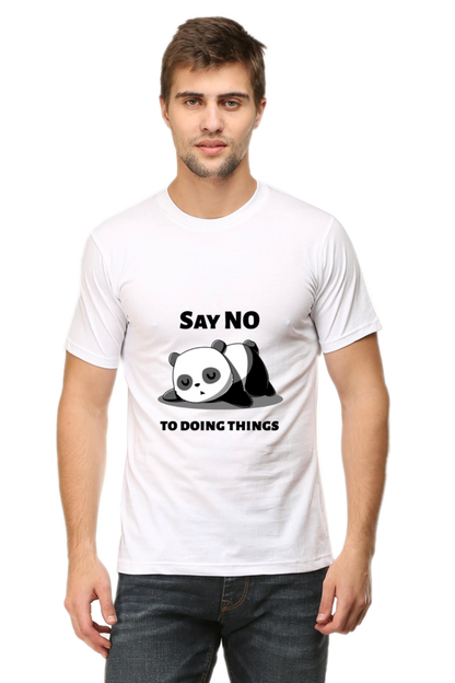 Regular Fit Classic Lazy Panda Say No To Ding Things Unisex T-shirt