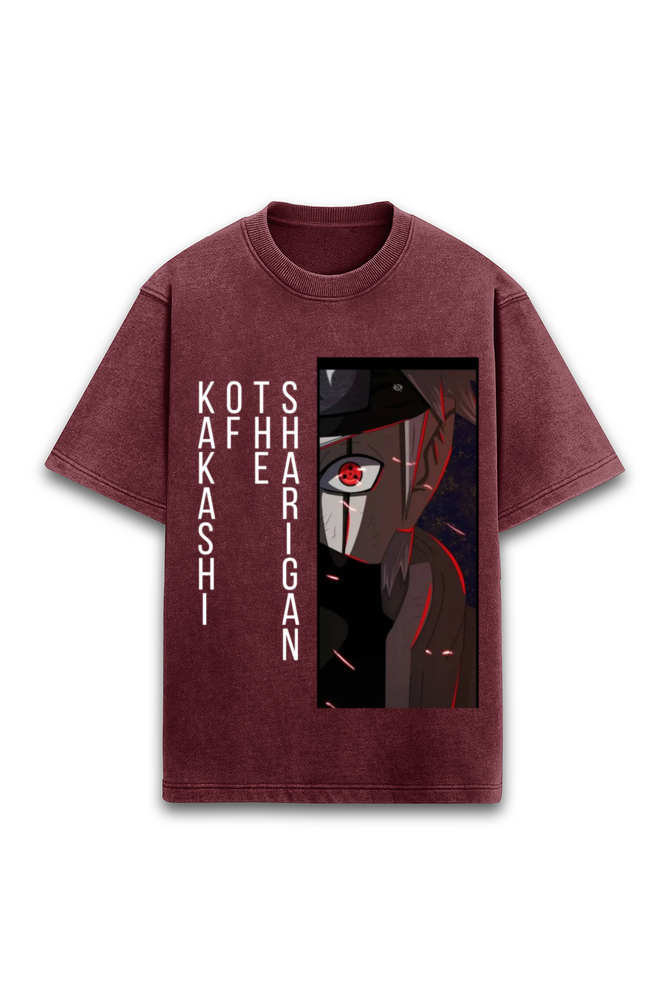 Premium Acid Wash Oversized  Kakashi of the Sharingan Unisex T-Shirt