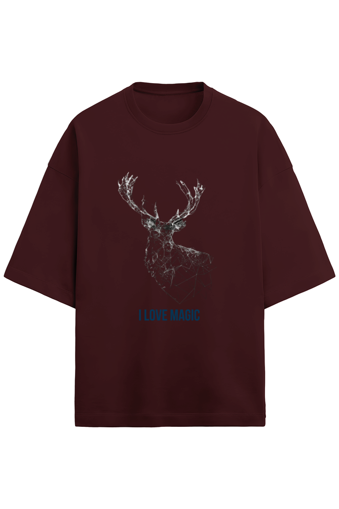 Premium Terry Oversized Harry Potter Stag Unisex T Shirt