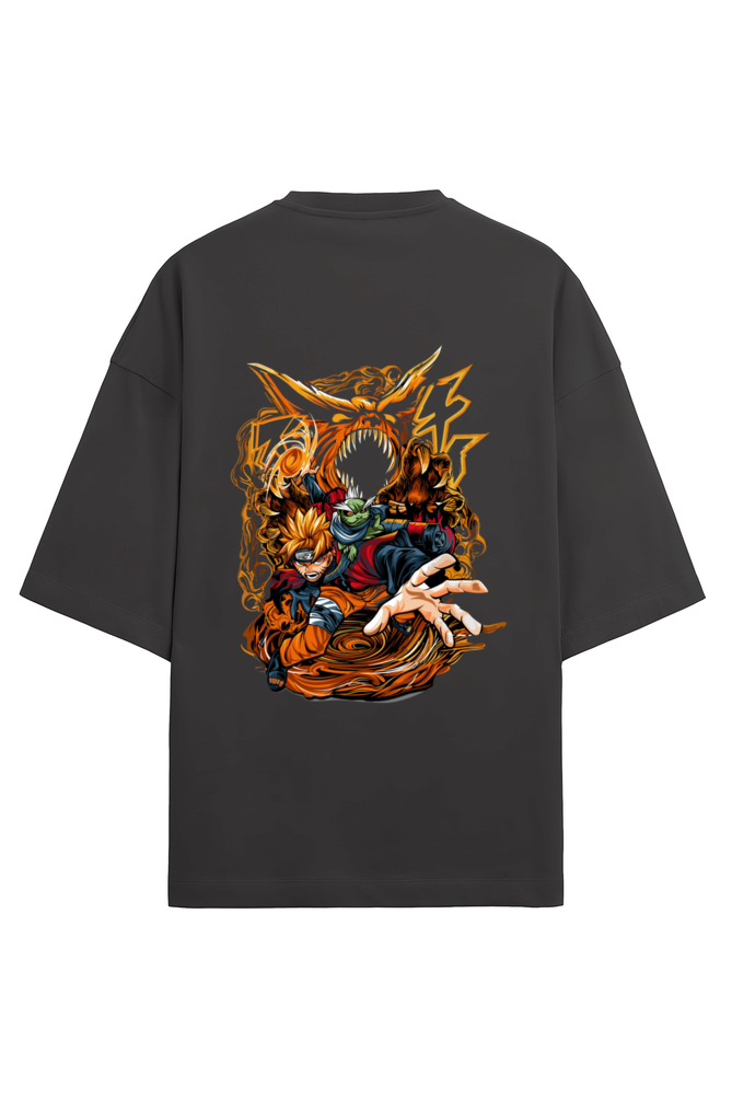 Premium Terry Oversized Naruto and Kurama Unisex T-Shirt