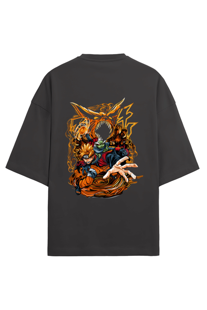 Premium Terry Oversized Naruto and Kurama Unisex T-Shirt