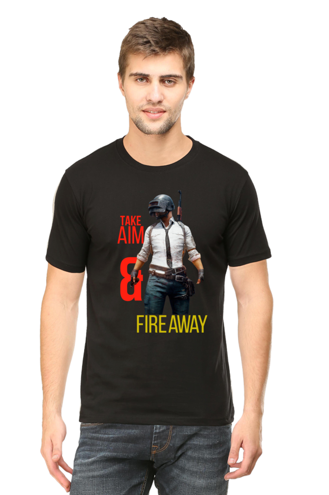 Regular Fit Classic PUBG Take Aim and Fire Away T-Shirt