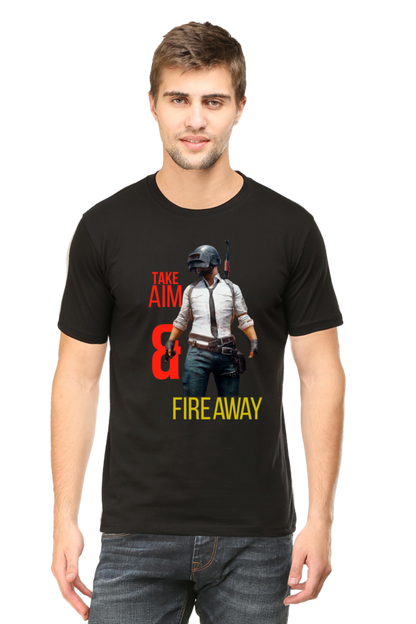 Regular Fit Classic PUBG Take Aim and Fire Away T-Shirt