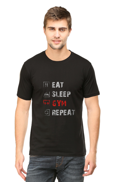 Regular Fit Classic Eat Sleep Gym Repeat T-shirt
