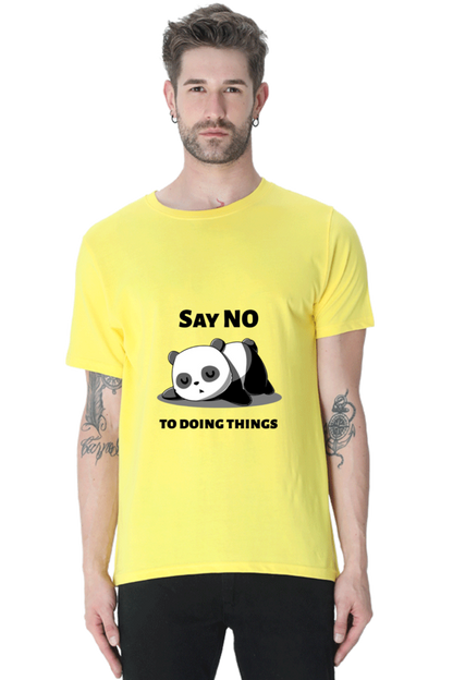 Regular Fit Classic Lazy Panda Say No To Ding Things Unisex T-shirt