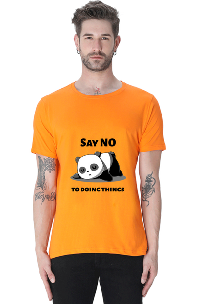 Regular Fit Classic Lazy Panda Say No To Ding Things Unisex T-shirt