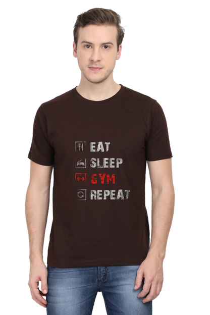 Regular Fit Classic Eat Sleep Gym Repeat T-shirt