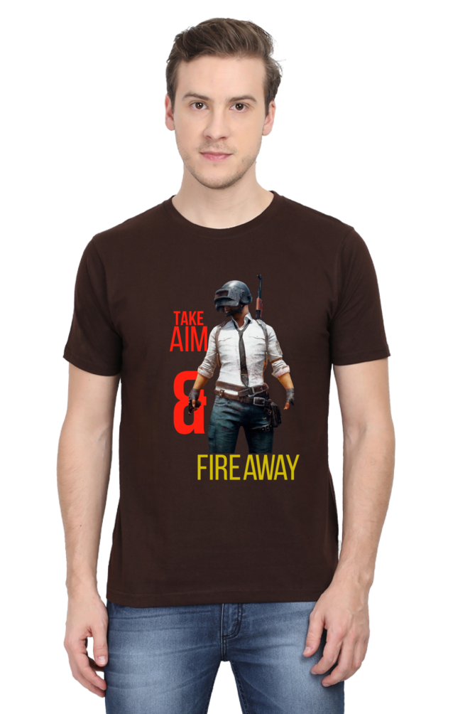 Regular Fit Classic PUBG Take Aim and Fire Away T-Shirt
