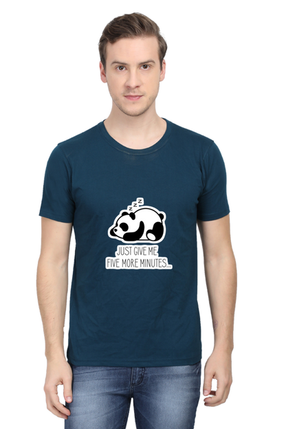Regular Fit Classic Lazy Panda Five More Minutes Unisex T-shirt