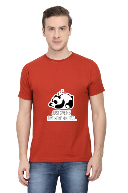 Regular Fit Classic Lazy Panda Five More Minutes Unisex T-shirt