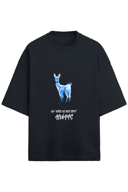 Premium Terry Oversized Harry Potter Doe Patronus Unisex T-Shirt
