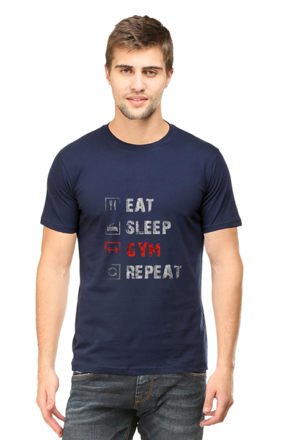 Regular Fit Classic Eat Sleep Gym Repeat T-shirt