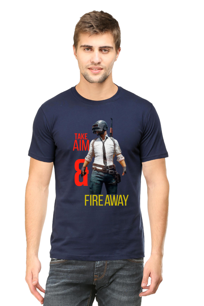 Regular Fit Classic PUBG Take Aim and Fire Away T-Shirt