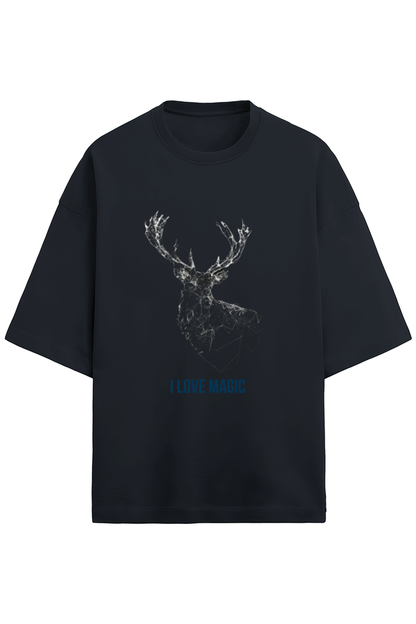 Premium Terry Oversized Harry Potter Stag Unisex T Shirt