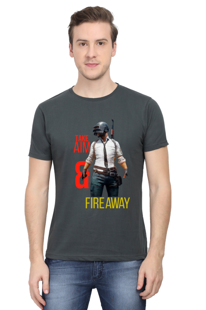 Regular Fit Classic PUBG Take Aim and Fire Away T-Shirt