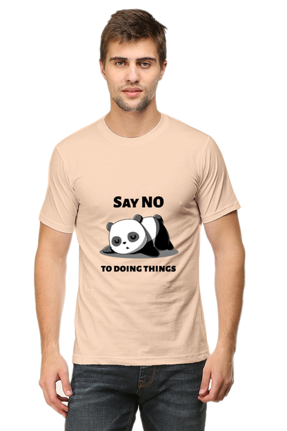 Regular Fit Classic Lazy Panda Say No To Ding Things Unisex T-shirt
